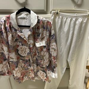 Dior Floral Pajama Set - Multicolor and White
